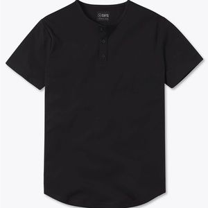 Cuts curve hem Henley black